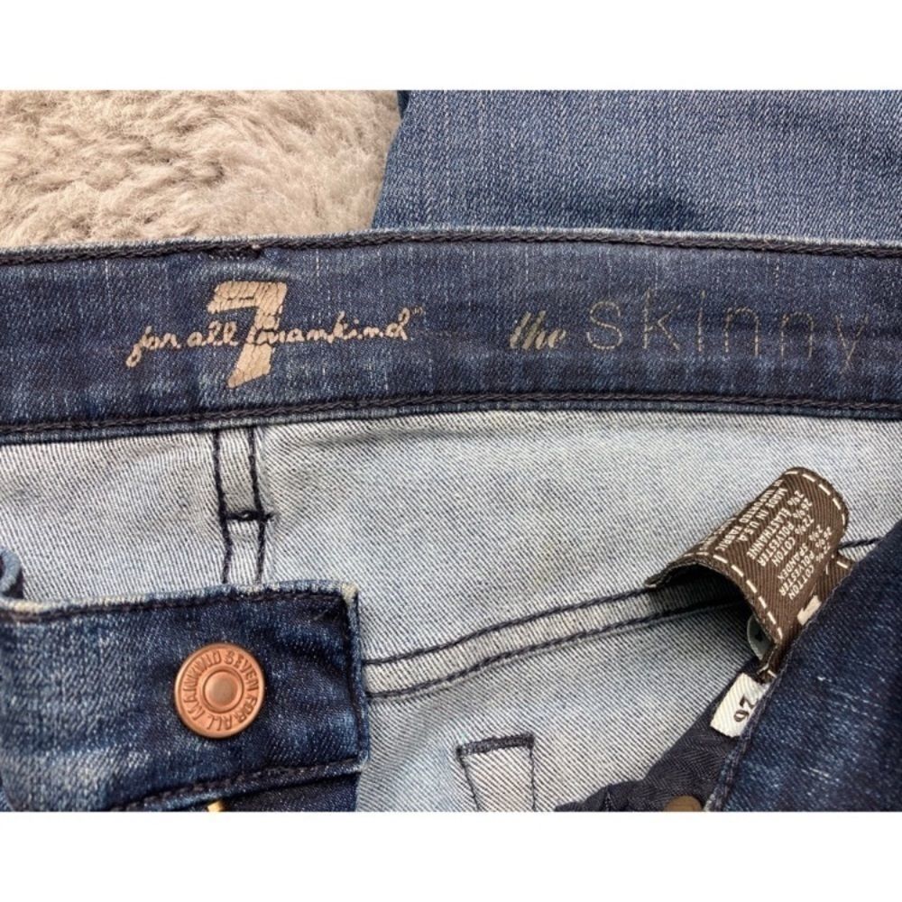7 for all mankind the skinny medium wash jeans - Picture 5 of 6